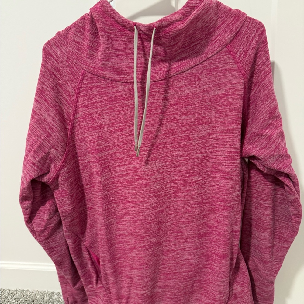 Lukka Pink and White Relaxed Long Sleeve Hoodie